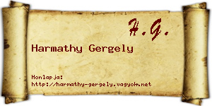 Harmathy Gergely névjegykártya